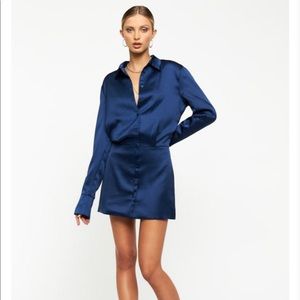 Lioness Mirror Image Mini Dress- BLUE